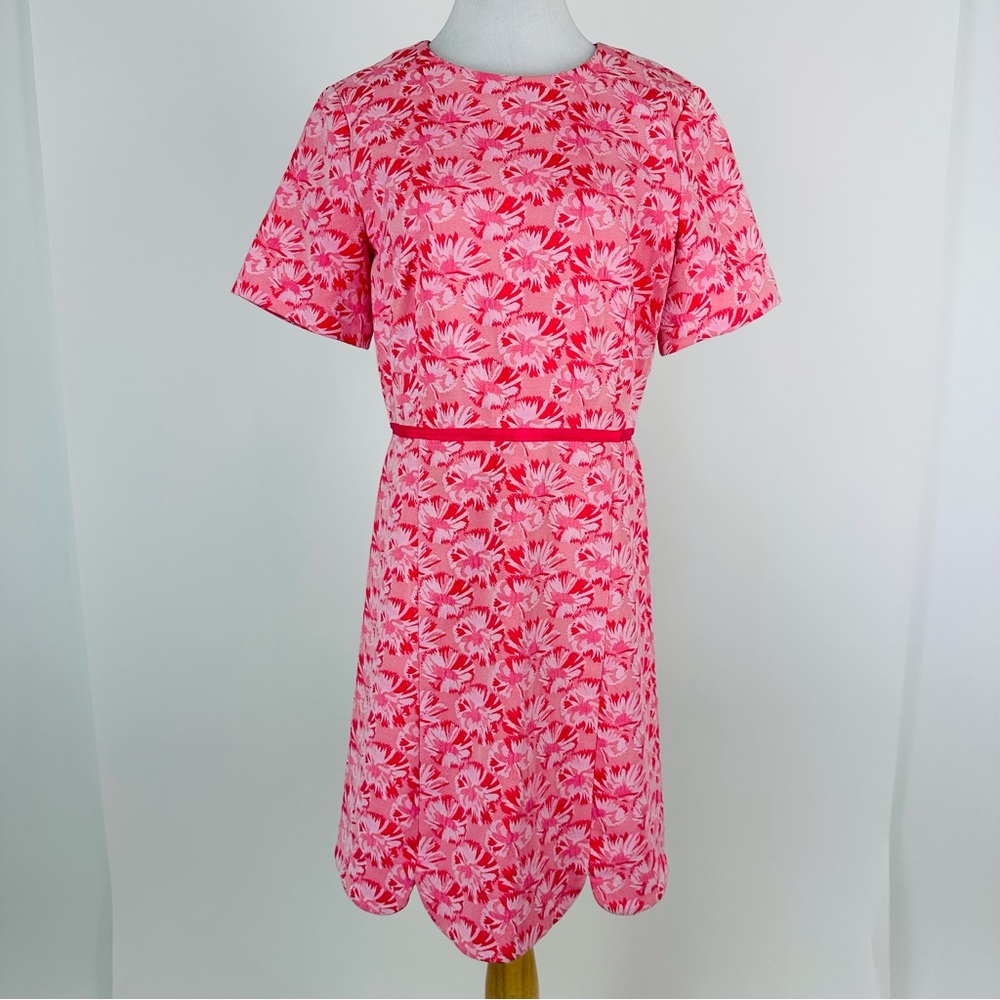 Draper James Lipstick Red Jacquard Dress Size 12